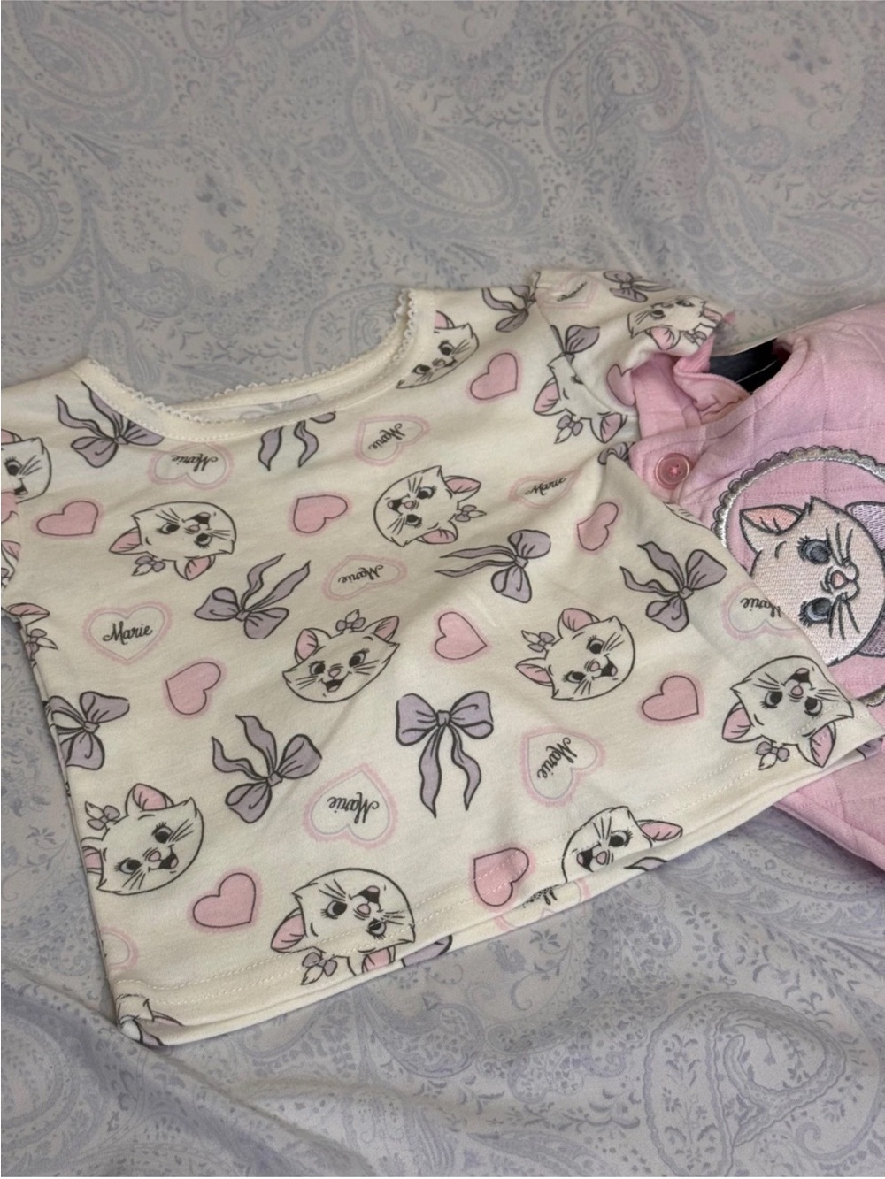 Disney The Aristocats Pink Quilted Shorts Romper with Short Sleeve Tee - Picture 4 of 8